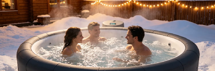 1783664522889212.png Three friends enjoying a soft spa in the snow with warm string lights overhead.png